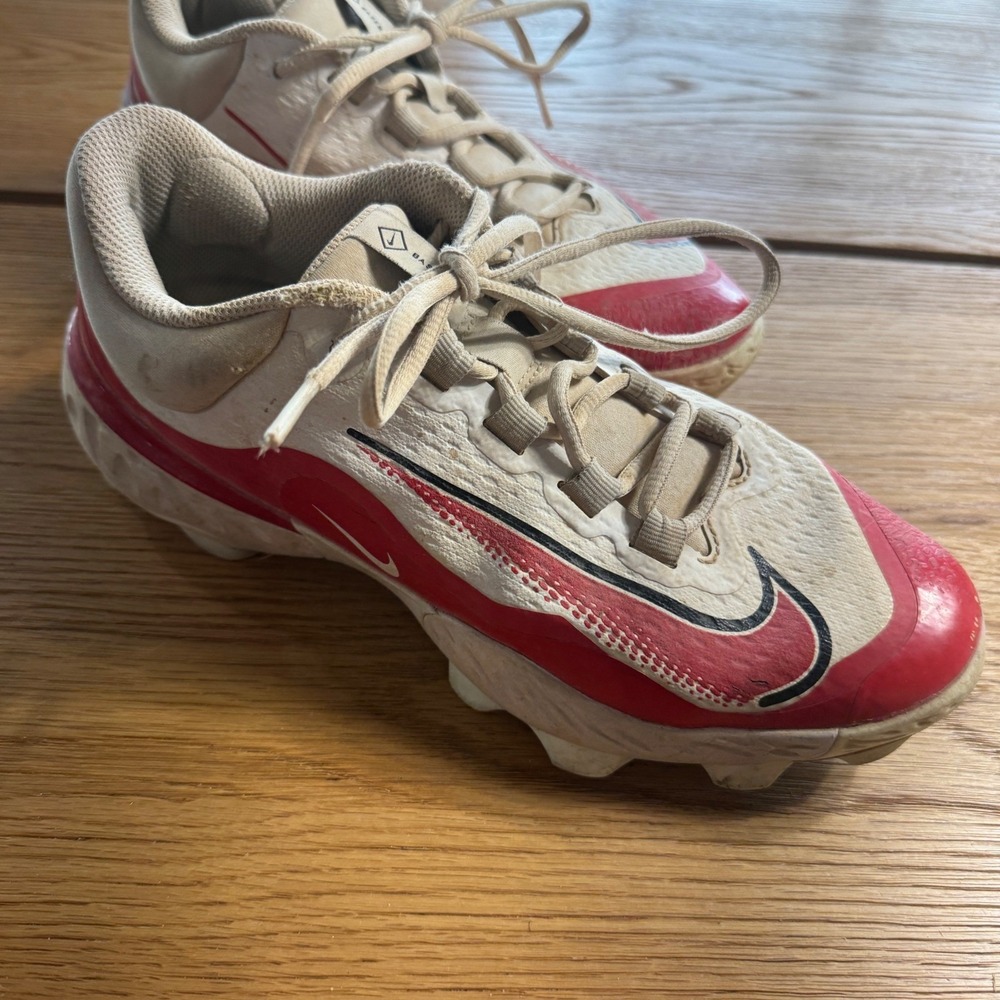 Nike React Vapor Ultrafly Elite 4 Baseball Cleats Mens White Red Low Top Size 8
